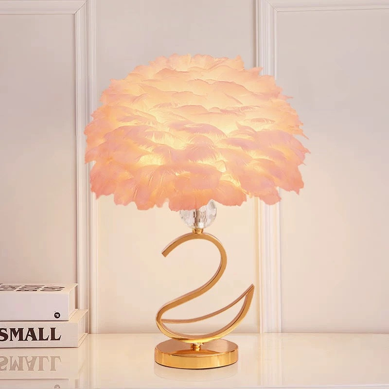 Feathered Accent Table Lamp