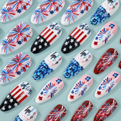 Artificial nails with patriotic designs Acalora