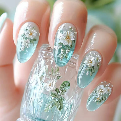 Floral 3D Nail Art Design Acalora