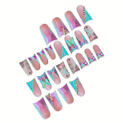Artistic 3D Floral Press-On Nail Art Acalora