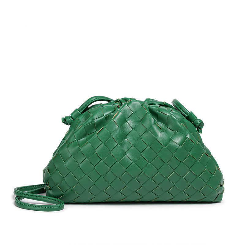 Elegant Woven Leather Bucket Bag Acalora