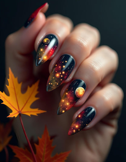 Celestial Galaxy-Inspired Nail Art Acalora