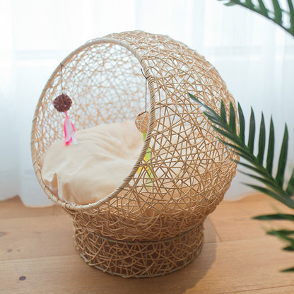 Beef Cat Bed Made of Rattan Acalora