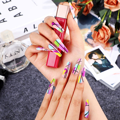 Artificial nails in modern geometric design Acalora