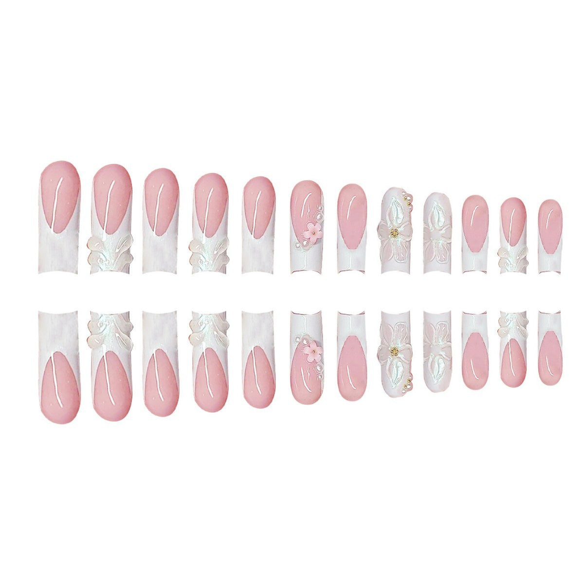 Decorative 3D Floral Press-On Nails Acalora