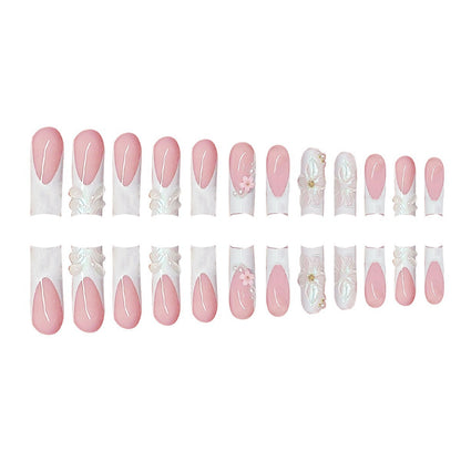 Decorative 3D Floral Press-On Nails Acalora