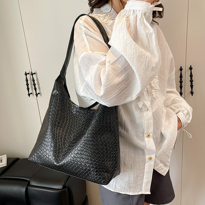 Sleek Textured Leather Hobo Handbag Acalora