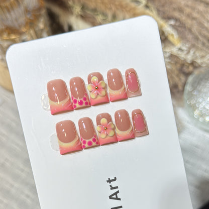 Floral Design Press-On Nail Set Acalora