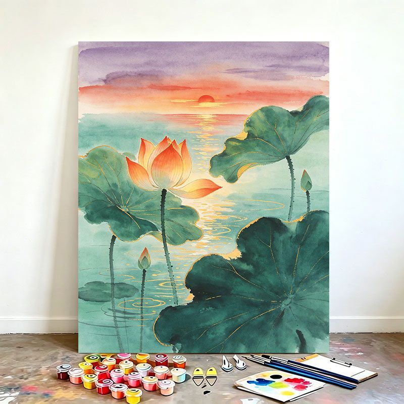 Watercolor Lotus Art Painting Kit