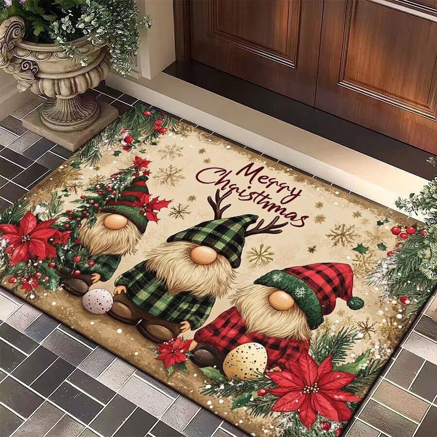 Festive Winter-Themed Entrance Mat