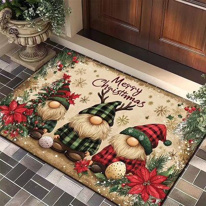 Festive Winter-Themed Entrance Mat