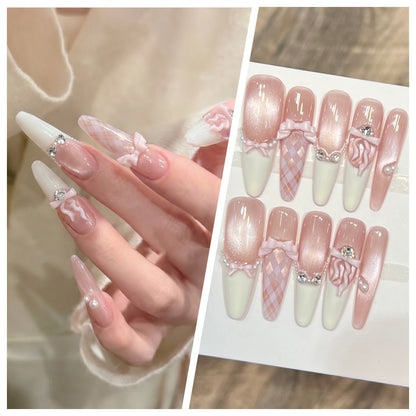 Artistic Stiletto Press-On Nail Set with Charming Patterns Acalora