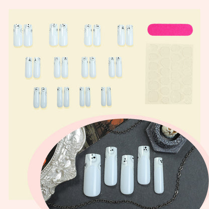 Thematic Press-On Nail Set with Ghost Designs Acalora