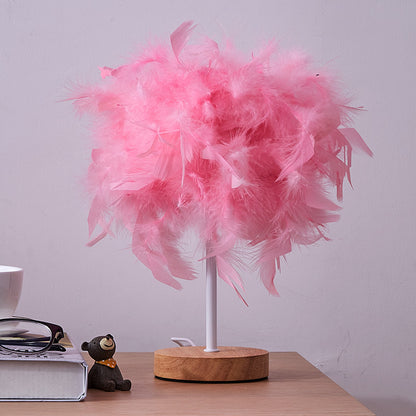 Feather-Accented Table Lamp