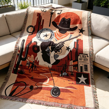 Western-Themed Decorative Throw Blanket