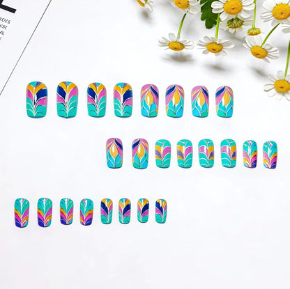 Artistic Colorful Leaf Design Nail Art Acalora