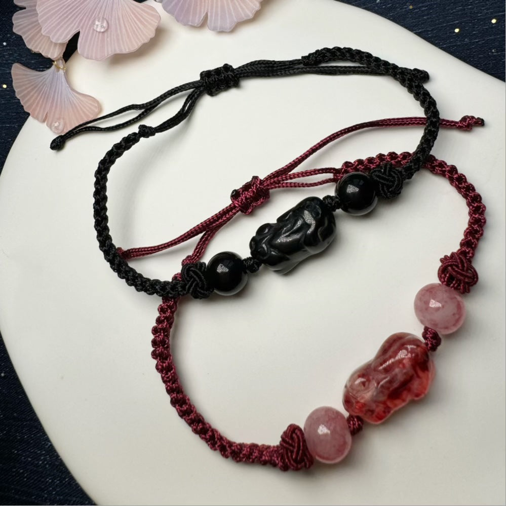 Adjustable Macrame Protective Charm Bracelet Acalora