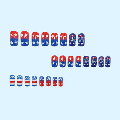 Artificial nails in patriotic star and stripe design Acalora