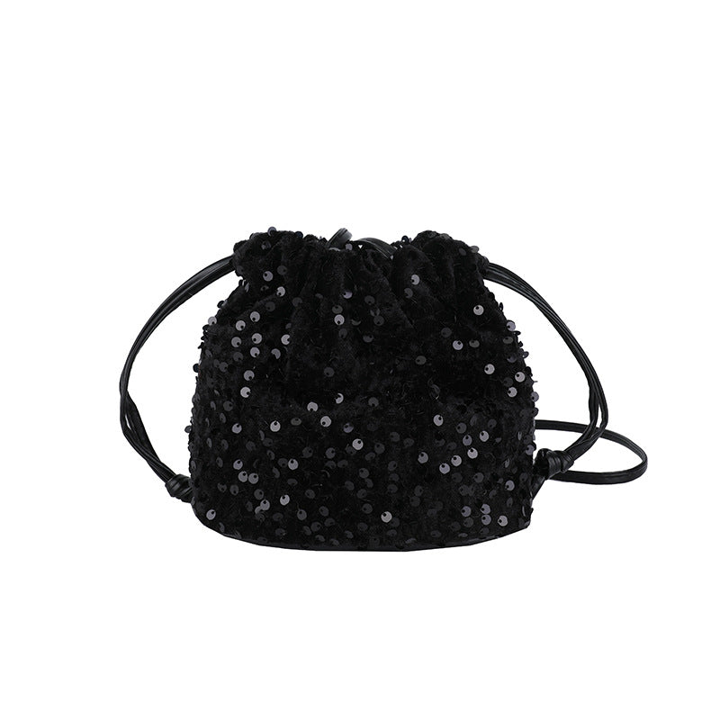 Glittery Sequin Drawstring Mini Bag Acalora