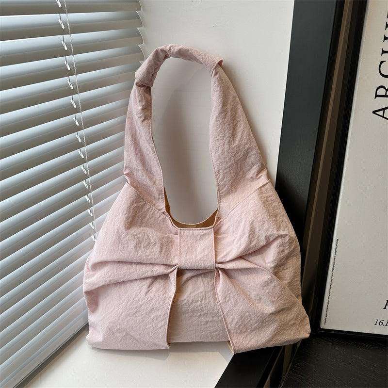 Bow Accent Fabric Tote Bag Acalora