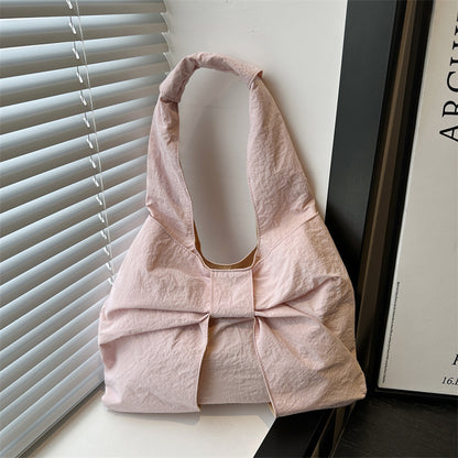 Bow Accent Fabric Tote Bag Acalora