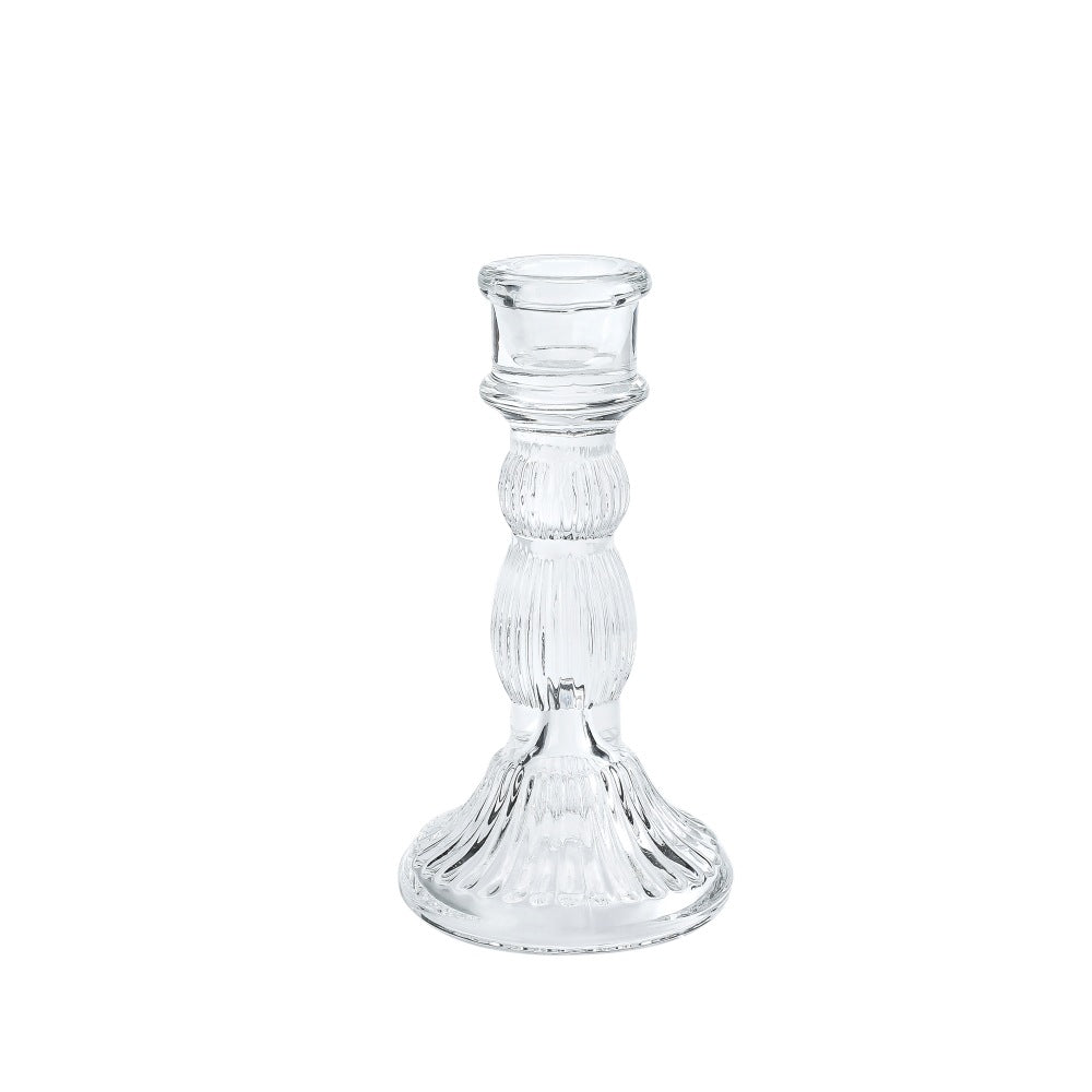 Tall Pressed Glass Decorative Candlestick Holder Acalora