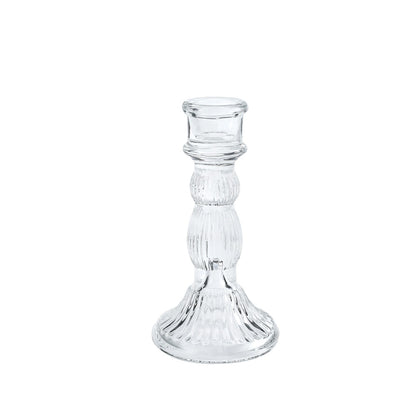 Tall Pressed Glass Decorative Candlestick Holder Acalora