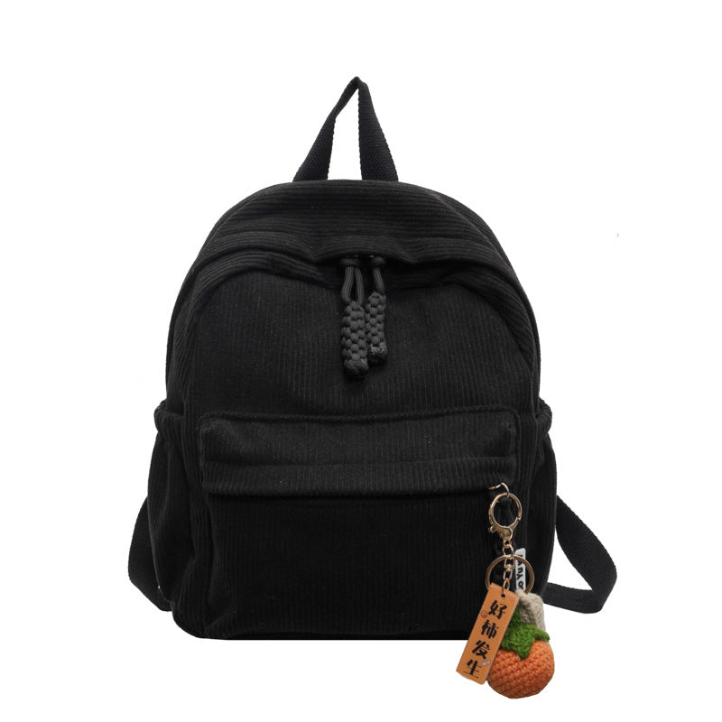 Corduroy Casual Mini School Backpack Bowlift