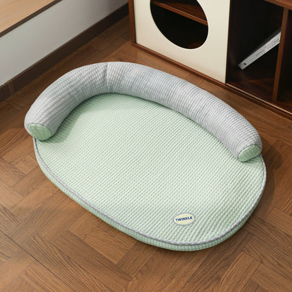 Unisex nan cooling orthopedic cat bed with neck roll Bowlift
