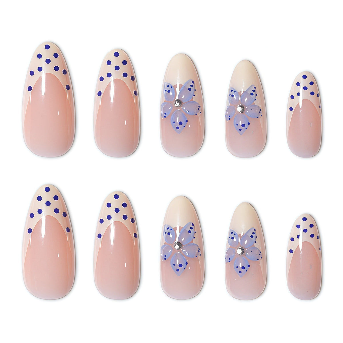 Floral Accent Press-On Nail Set Acalora