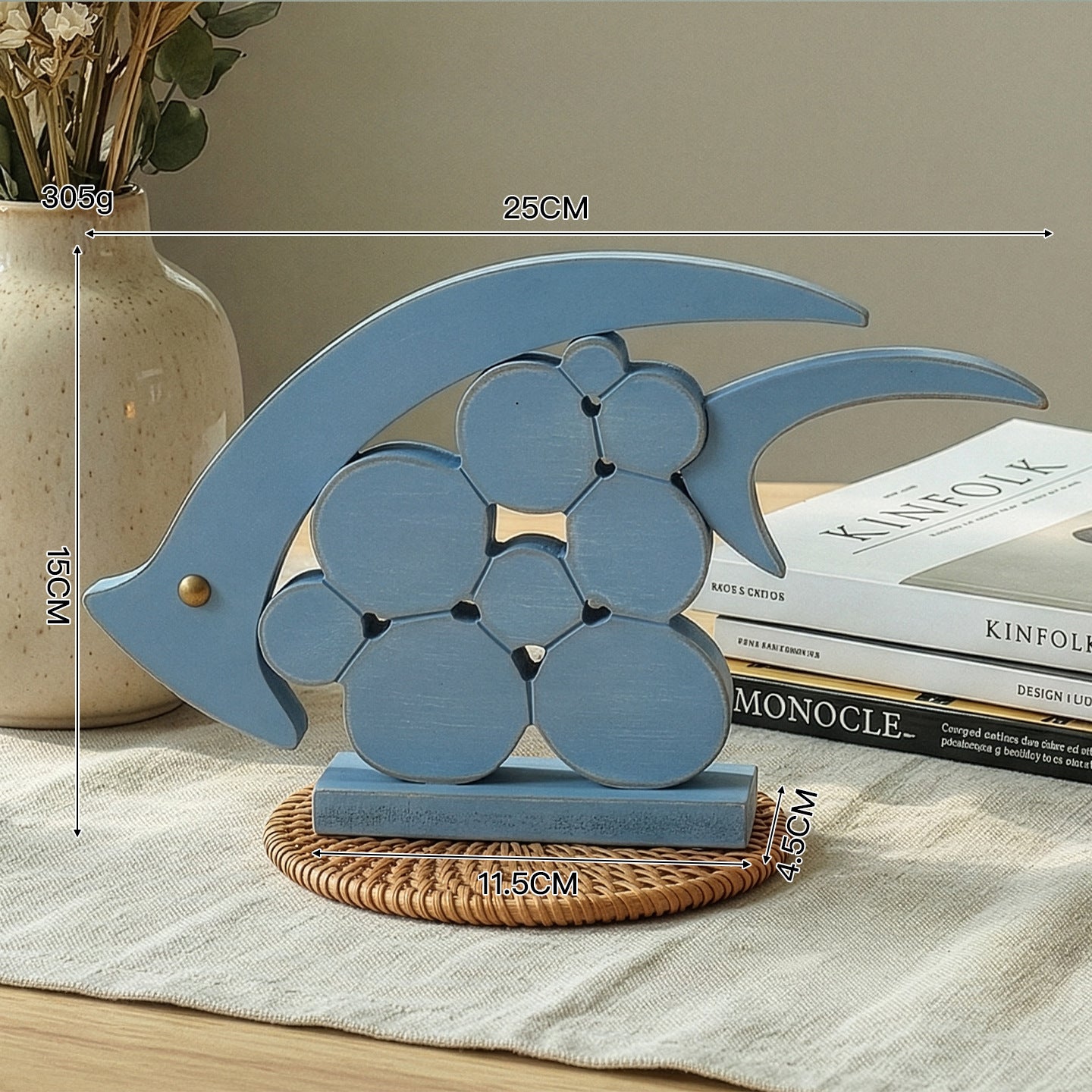 Coast Fishing Sculpture Accent