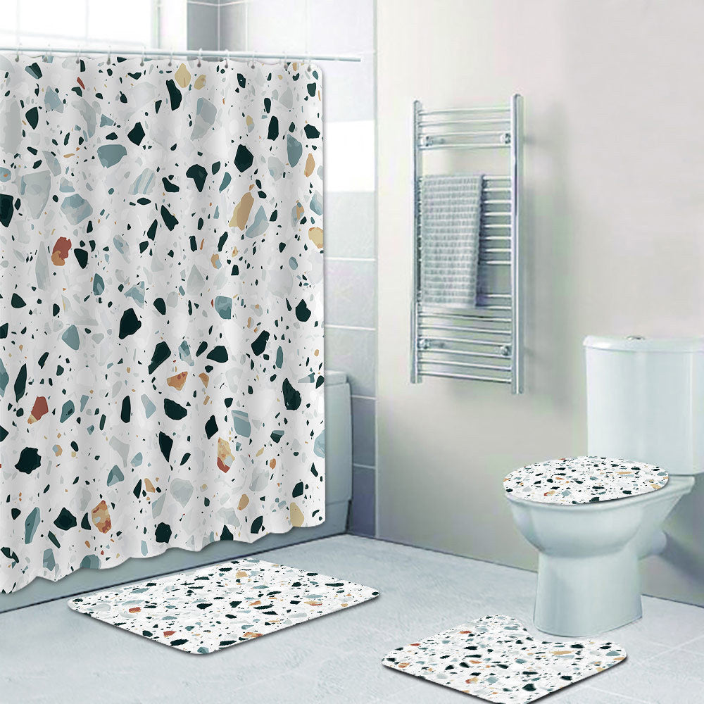 Stylish Terrazzo Print Shower Curtain