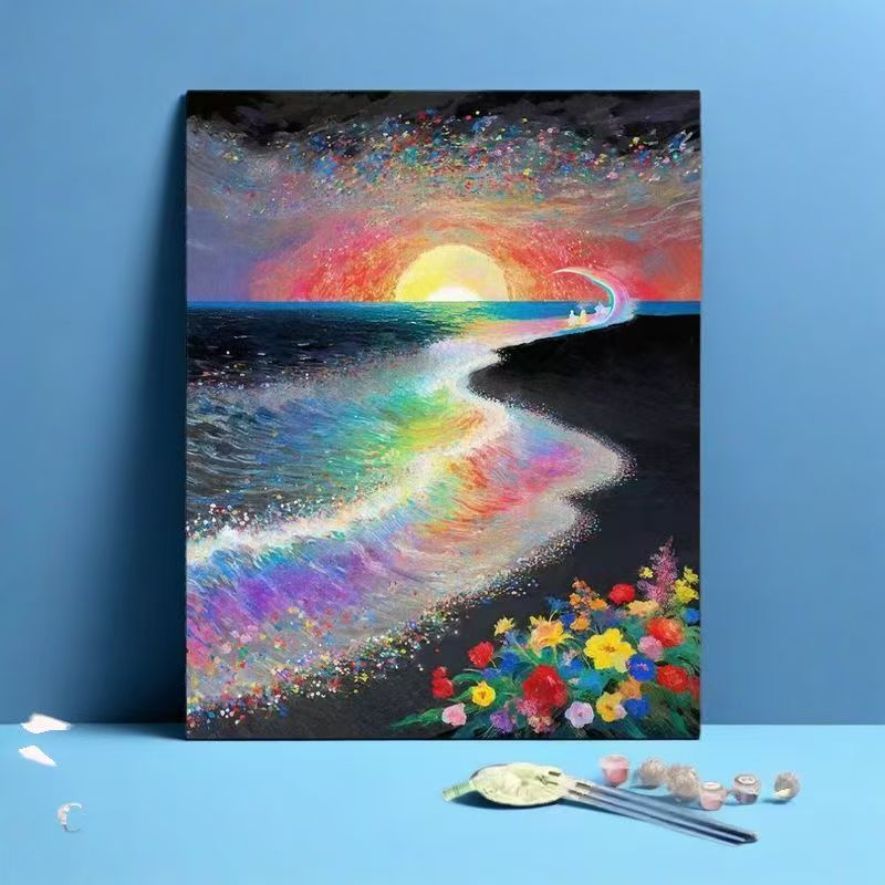 Rainbow Ocean Landscape Art Print