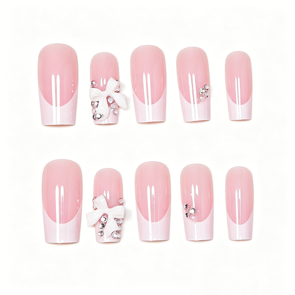 Elegant French Tip Nail Art Extensions Acalora