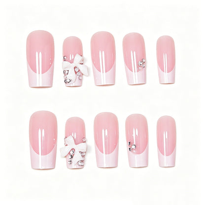 Elegant French Tip Nail Art Extensions Acalora