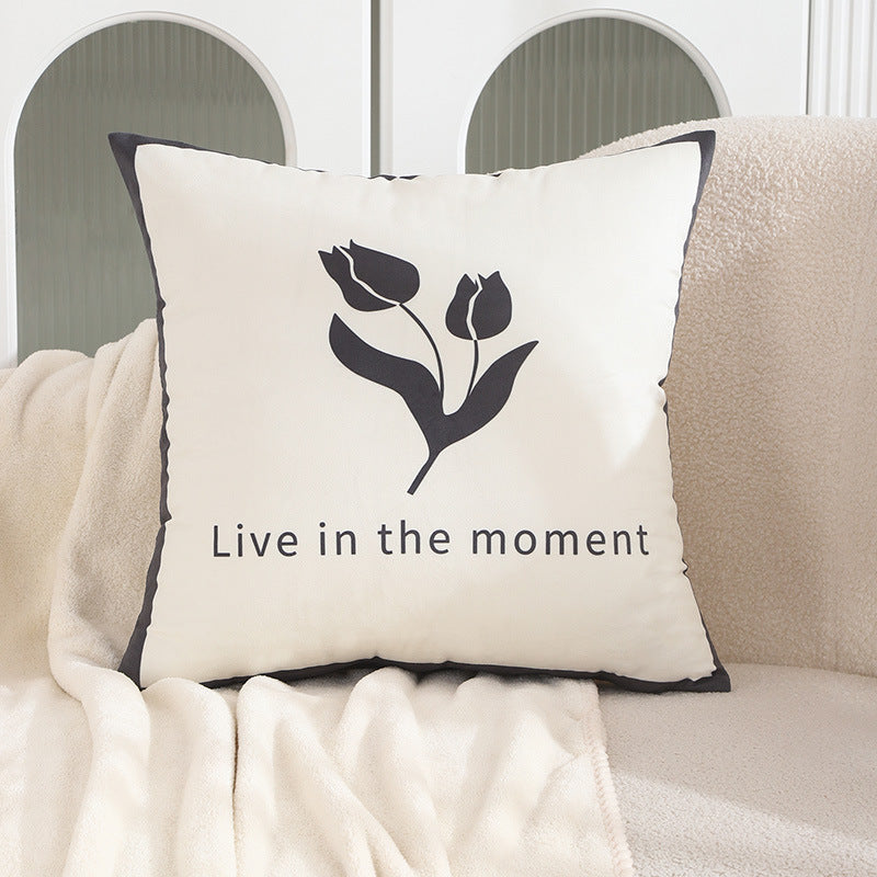 Decorative Floral Print Throw Pillow