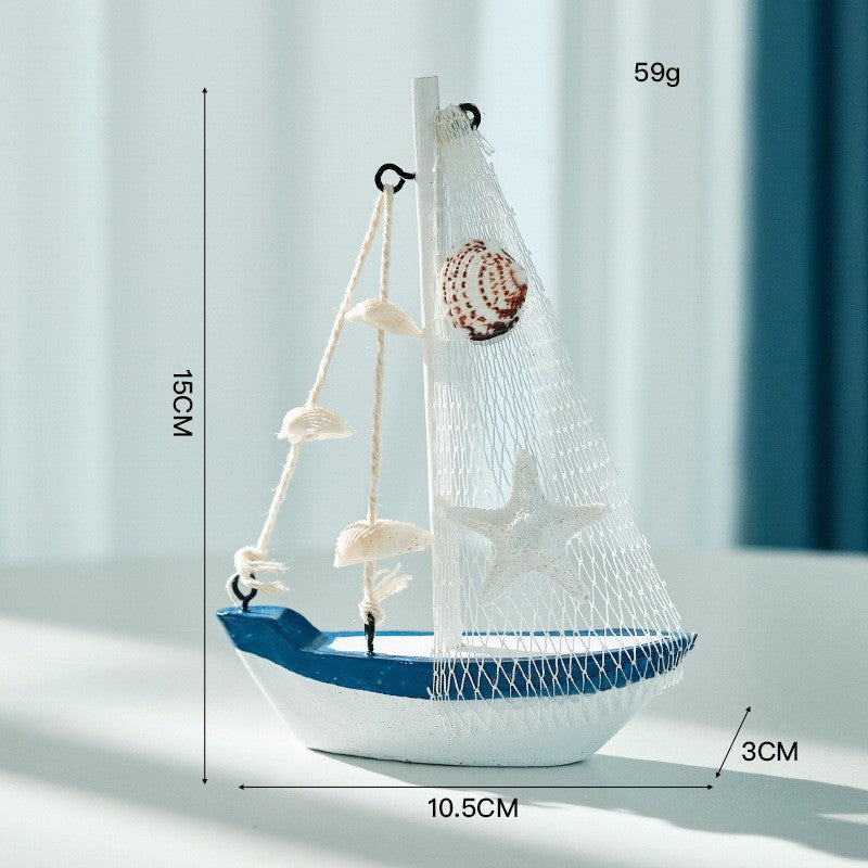 Maritime Sailboat Sculpture Accent