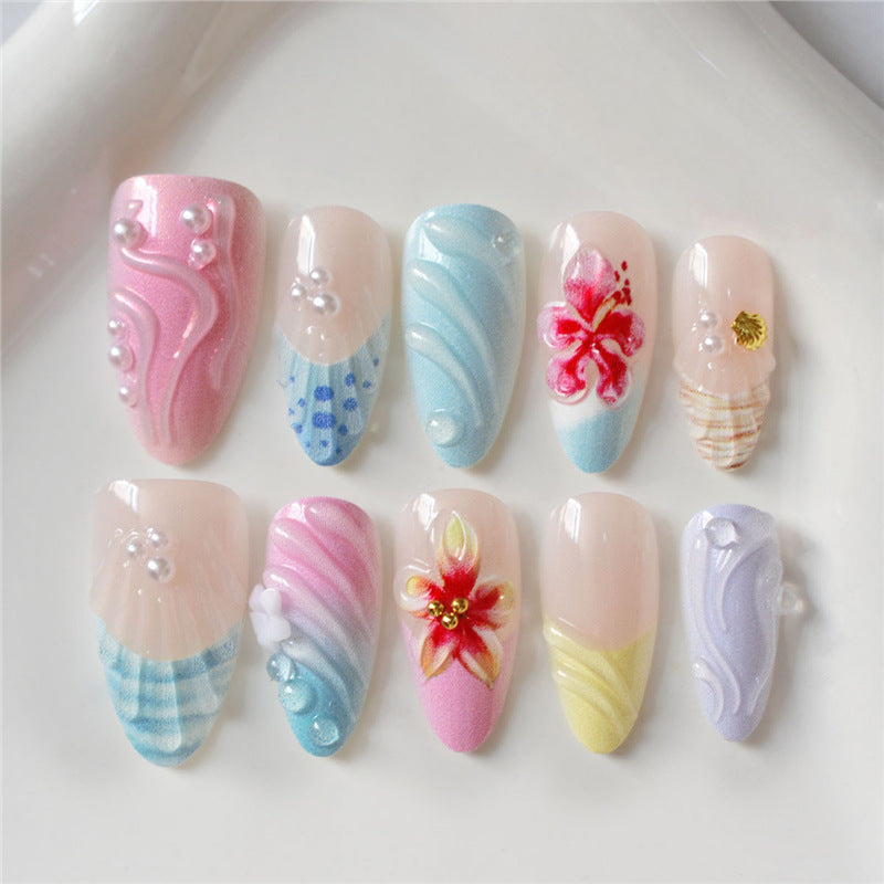 Artistic Sea-Inspired Shell Nail Art Set Acalora