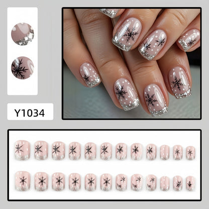 Artificial nails in festive snowflake design Acalora