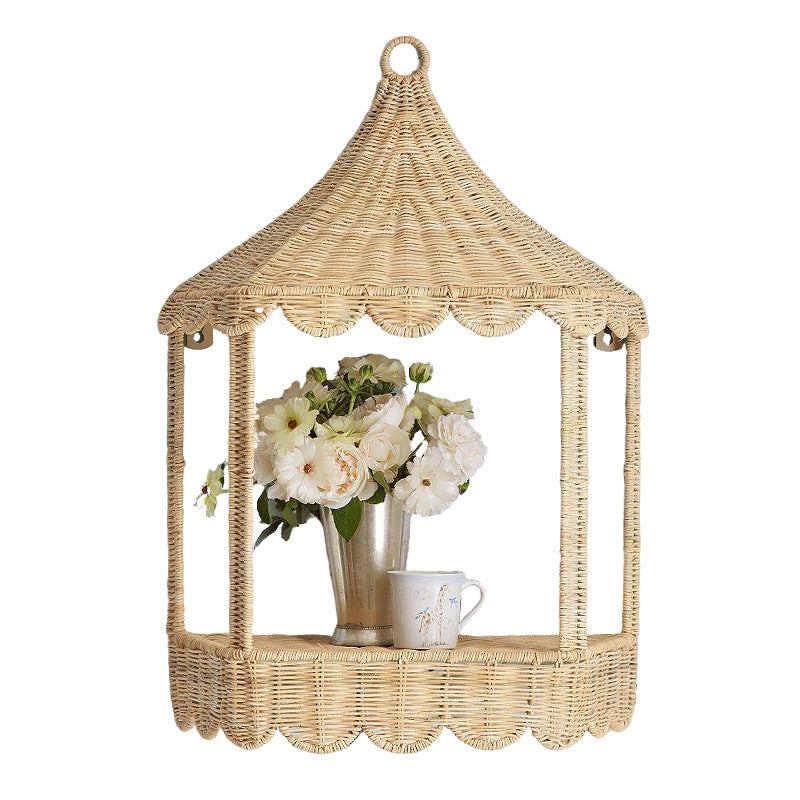 Playful Flower Plate Made of Wicker Acalora