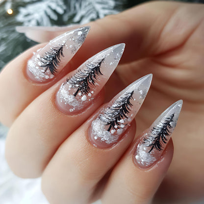 Artistic Winter-Themed Nail Art Acalora