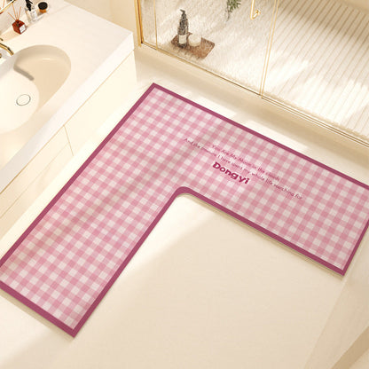 L-Shaped Soft Bath Mat
