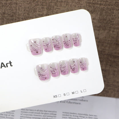 Artistic Nail Art Press-On Set with Star Accents Acalora