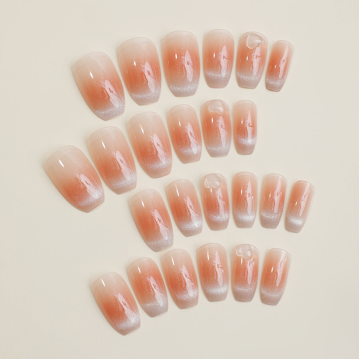 Elegant Gradient Press-On Nail Set with Glossy Finish Acalora