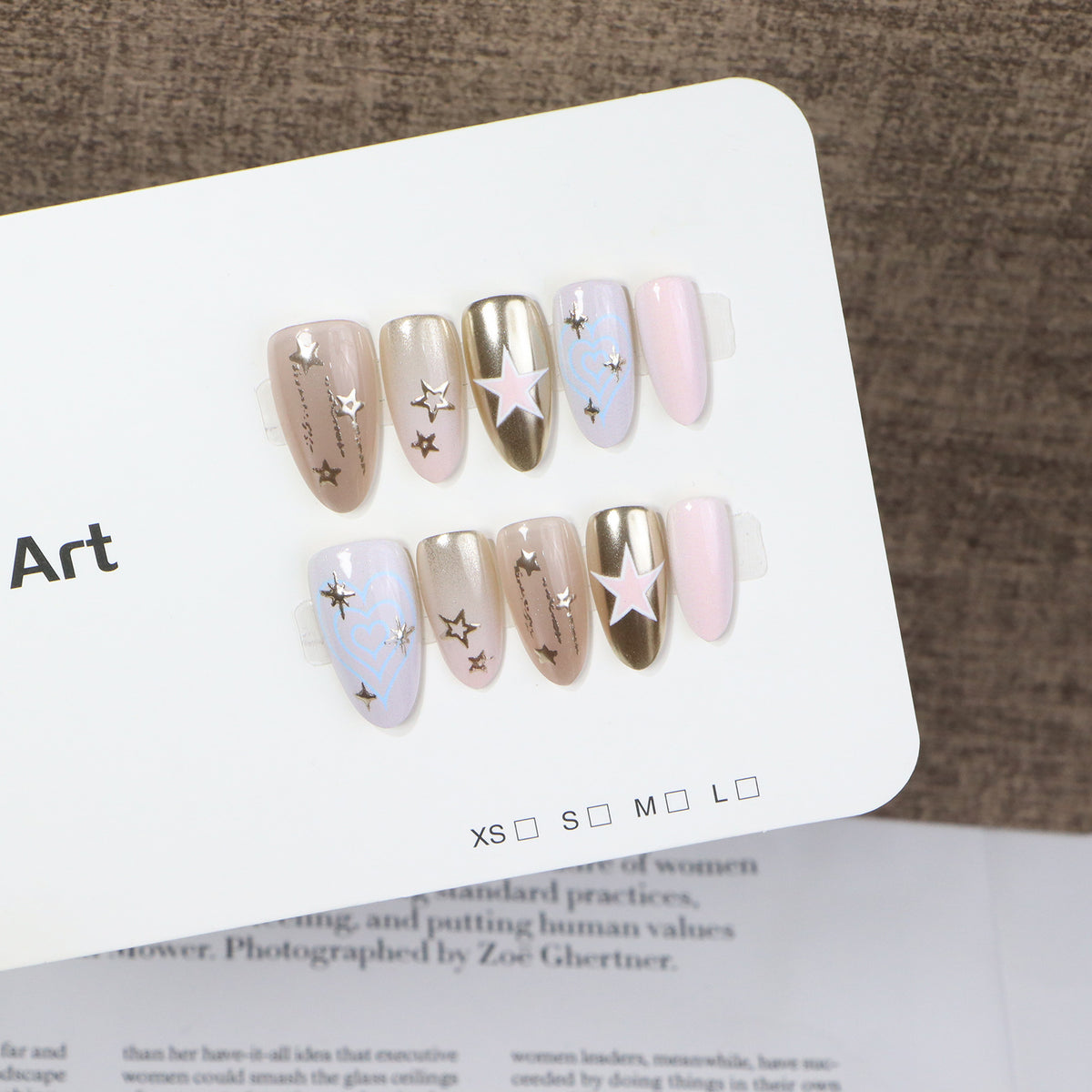 Artistic Star-Themed Press-On Nail Art Acalora