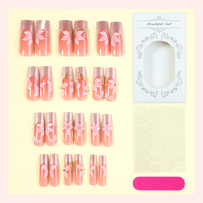 Floral Decorative Press-On Nail Set Acalora