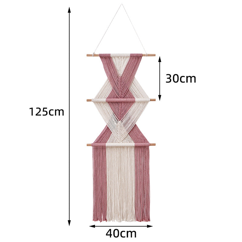 Macramé Wall Decor with Geometric Pattern Acalora