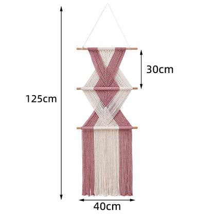 Macramé Wall Decor with Geometric Pattern Acalora