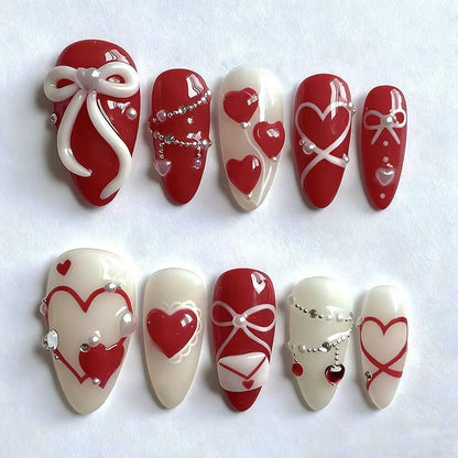 Acrylic nail set with glamorous golden accents Acalora