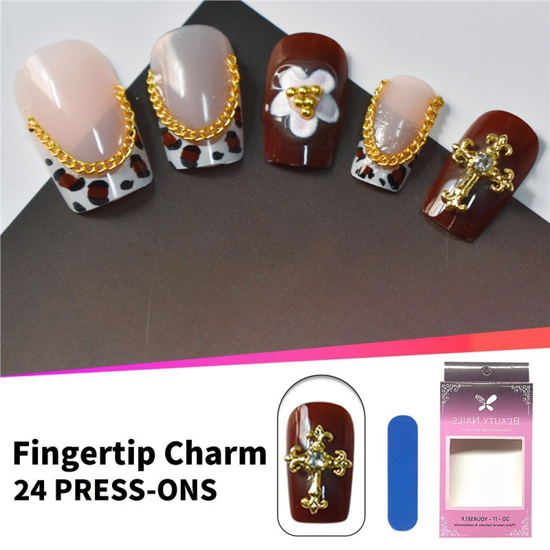 Decorative Floral Press-On Nail Set Acalora